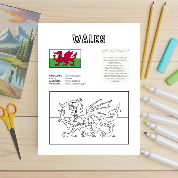 EUROPE Flags Coloring Book – Printable PDF for Kids | Letter & A4 | Digital Download