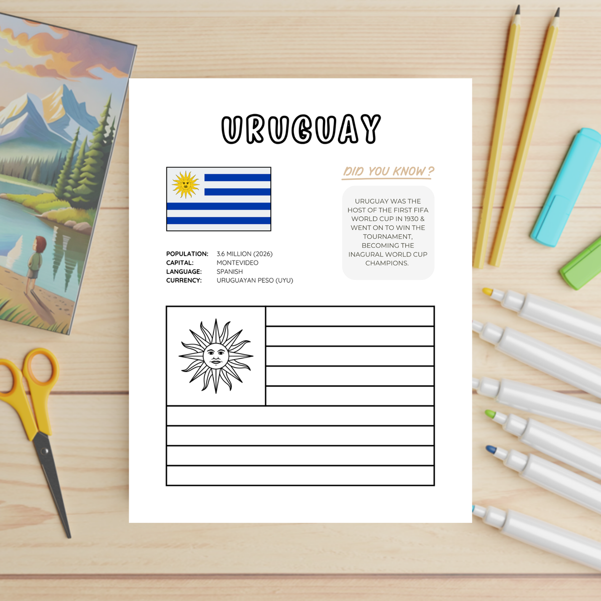 SOUTH AMERICA Flags Coloring Book – Printable PDF for Kids | Letter & A4 | Digital Download