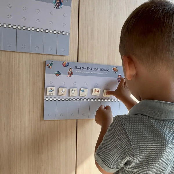 Premium Morning & Evening Routine Chart for Kids | Reusable Visual Routine Chart