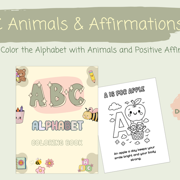 ABC Animals & Affirmations Printable Pack - Fun Learning for Kids (Digital Download)