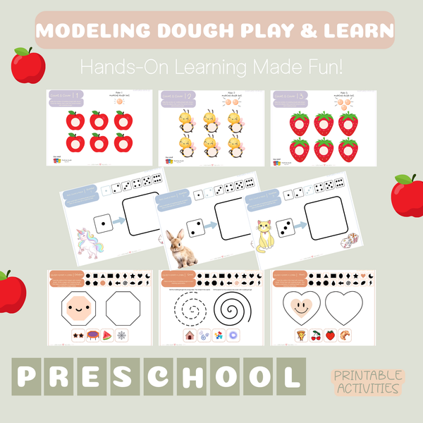Modeling Dough Play & Learn – Preschool Printable Worksheets