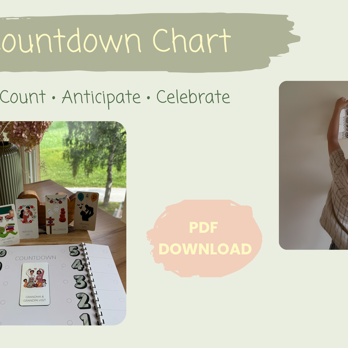 Kids Countdown Chart – Printable Digital Download