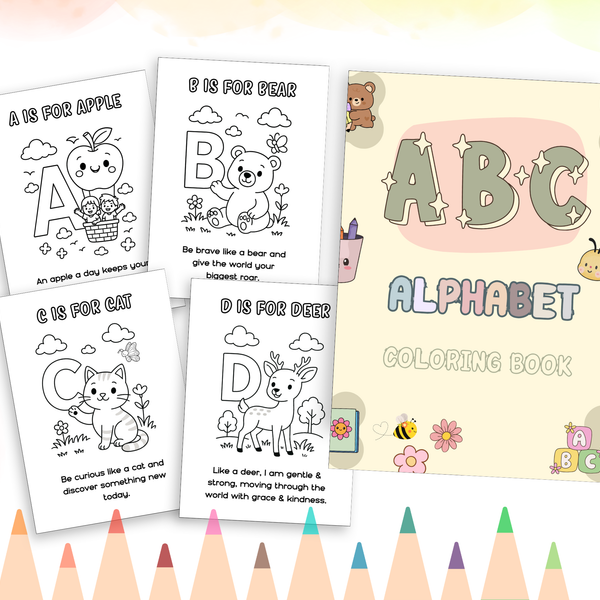ABC Animals & Affirmations Printable Pack - Fun Learning for Kids (Digital Download)