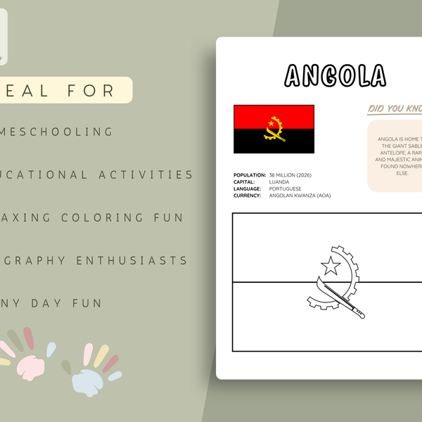 AFRICA Flags Coloring Book – Printable PDF for Kids | Letter & A4 | Digital Download
