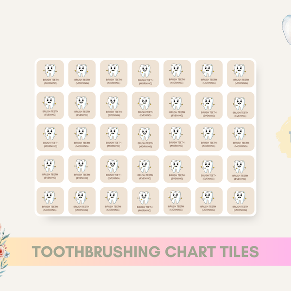 Kids Toothbrushing Routine Chart l Printable Morning & Evening Visual Chart for Toddlers