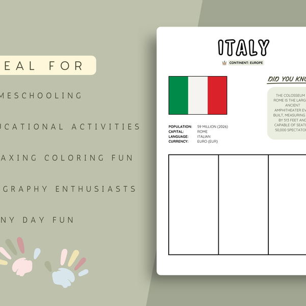 World Flags Coloring Book for Kids – 193 Printable Flags | Digital Download
