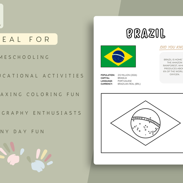 SOUTH AMERICA Flags Coloring Book – Printable PDF for Kids | Letter & A4 | Digital Download