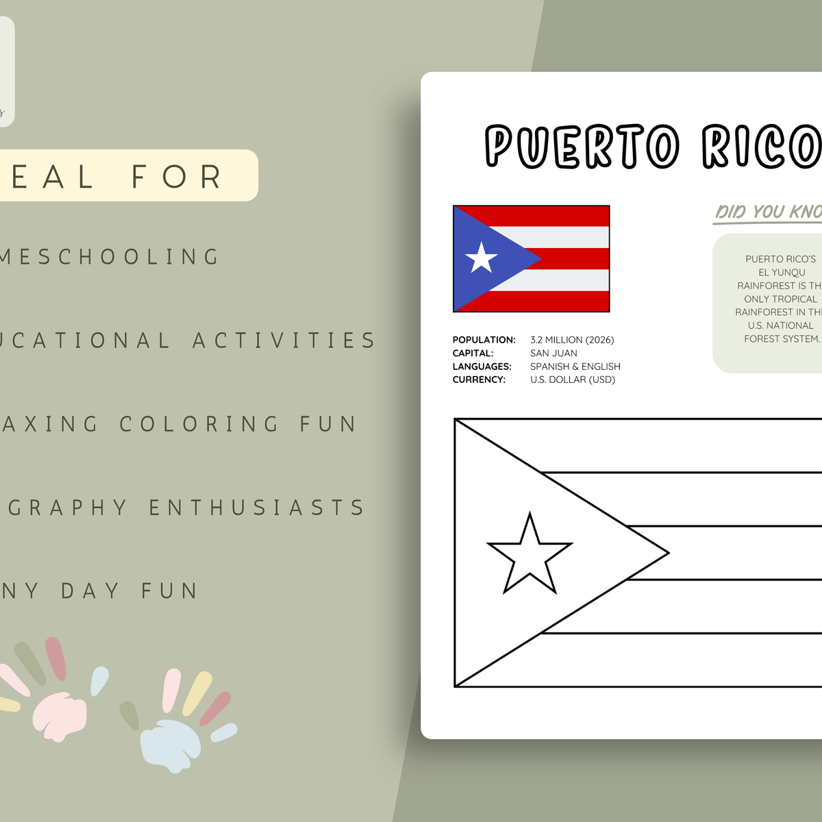 NORTH AMERICA & CARIBBEAN Coloring Book – Printable PDF for Kids | Letter & A4 | Digital Download