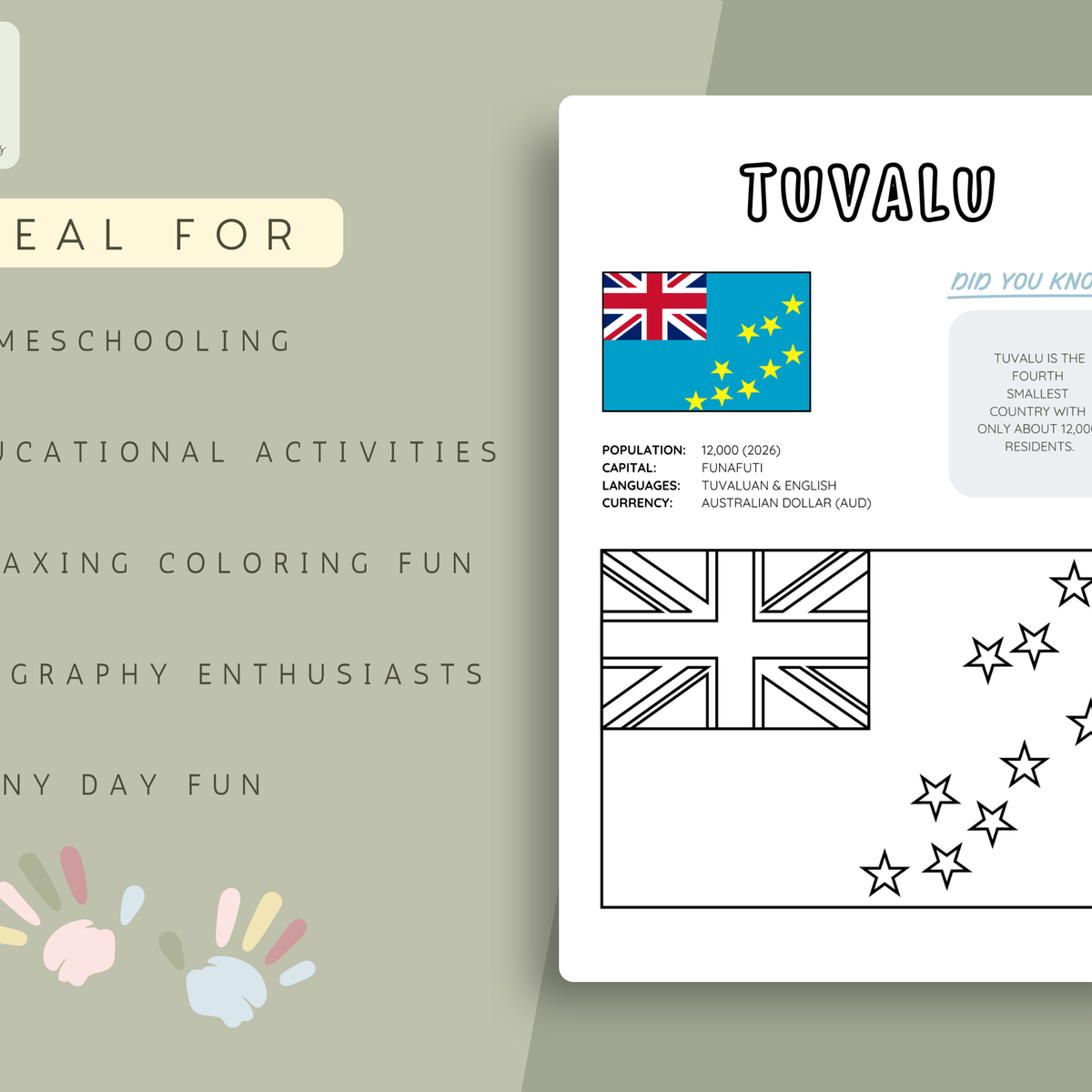 OCEANIA Flags Coloring Book – Printable PDF for Kids | Letter & A4 | Digital Download