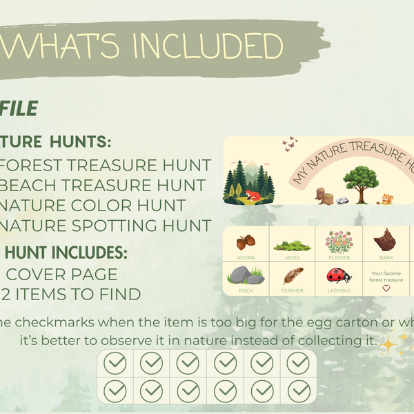Nature Scavenger Hunt for Kids – Egg Carton Printable Outdoor Activity