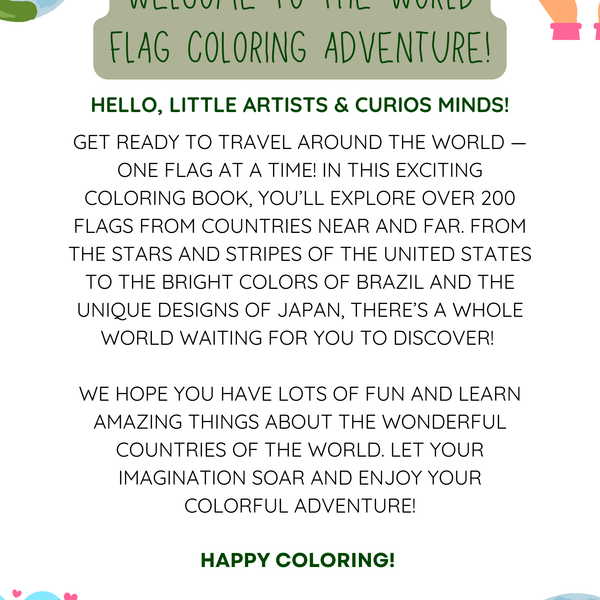 BUNDLE: The Ultimate World Flags Coloring Book for Kids (Digital Download)