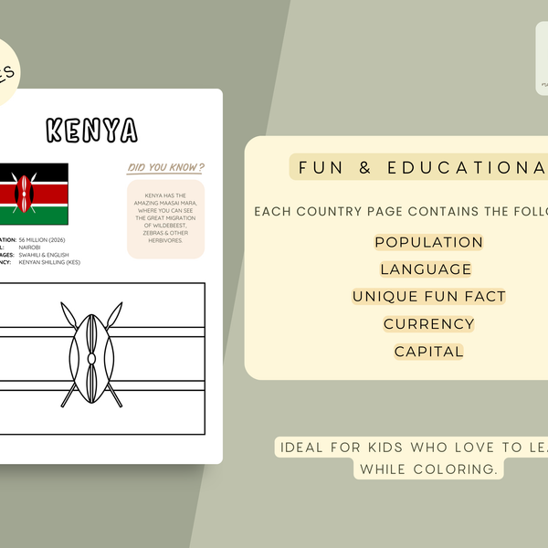 AFRICA Flags Coloring Book – Printable PDF for Kids | Letter & A4 | Digital Download
