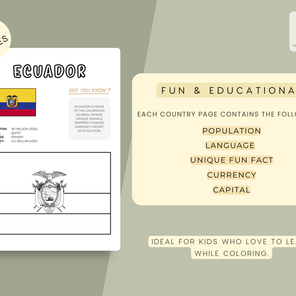 SOUTH AMERICA Flags Coloring Book – Printable PDF for Kids | Letter & A4 | Digital Download