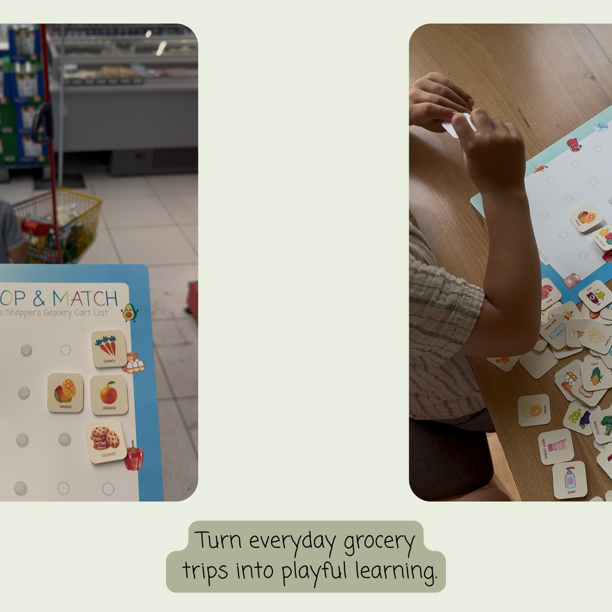 Shop & Match – Little Shopper’s Grocery Cart List (Digital Download)