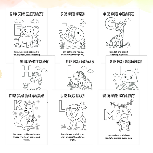 ABC Animals & Affirmations Printable Pack - Fun Learning for Kids (Digital Download)