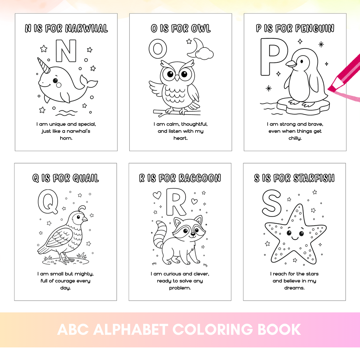 ABC Animals & Affirmations Printable Pack - Fun Learning for Kids (Digital Download)