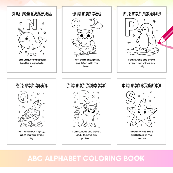 ABC Animals & Affirmations Printable Pack - Fun Learning for Kids (Digital Download)