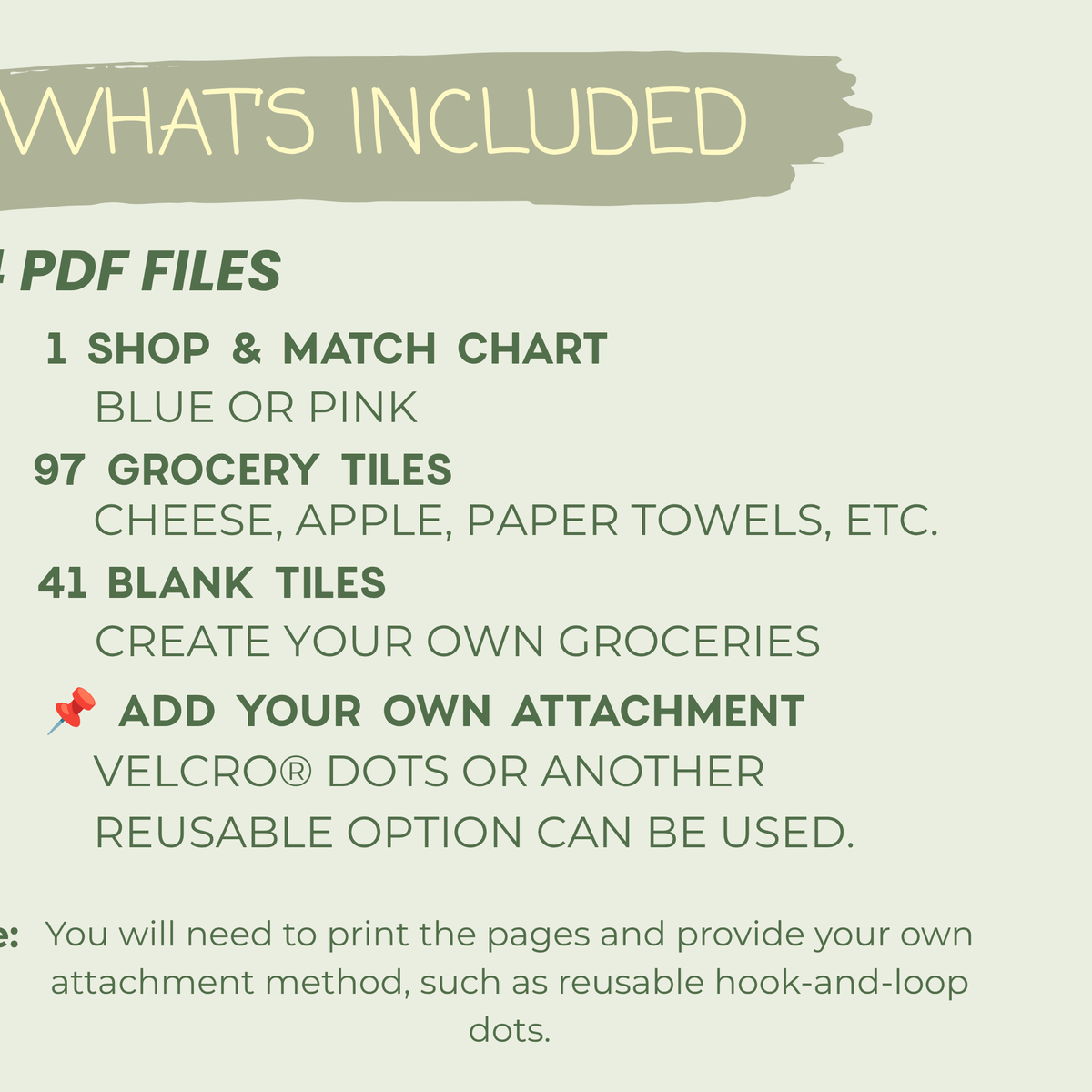 Shop & Match – Little Shopper’s Grocery Cart List (Digital Download)