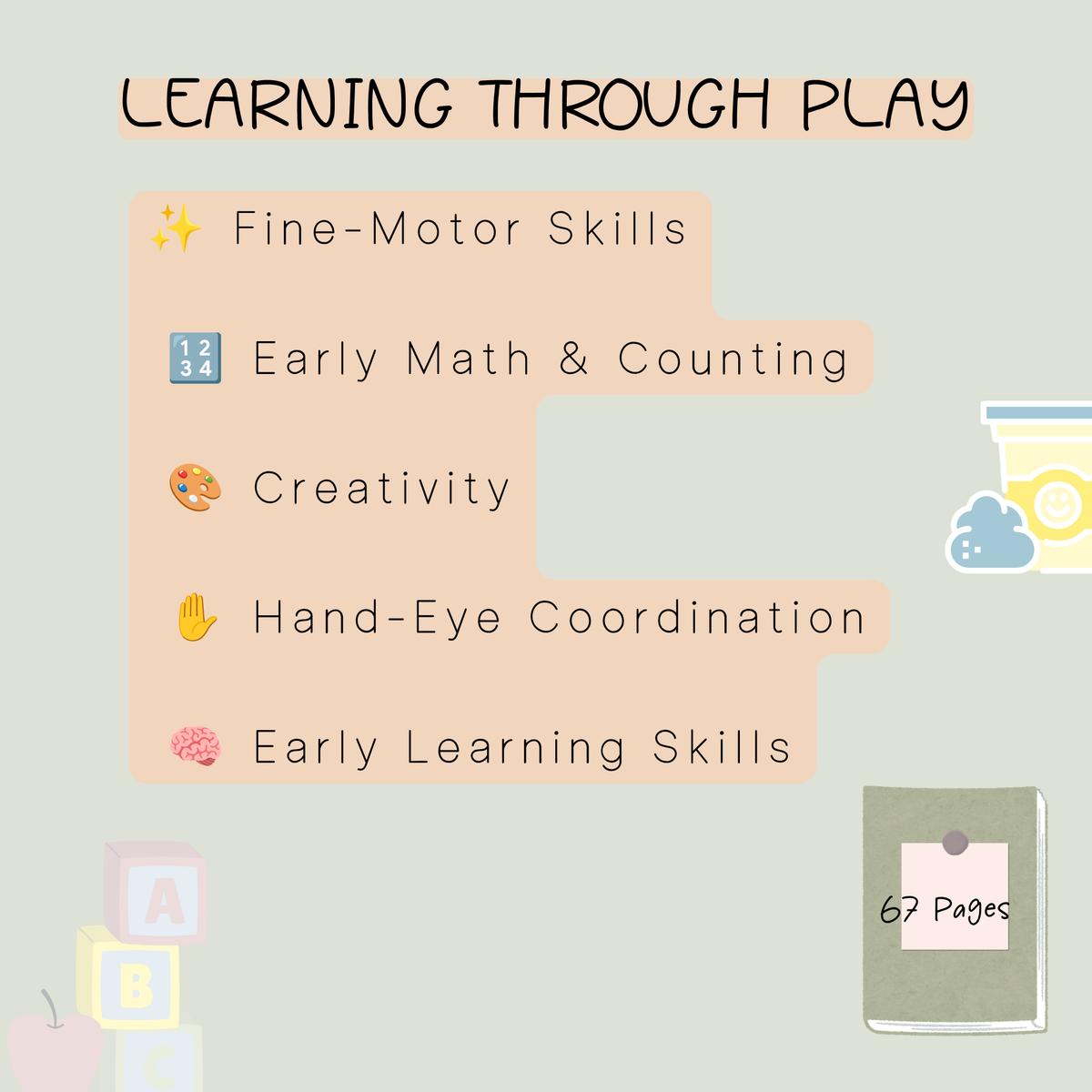 Modeling Dough Play & Learn – Preschool Printable Worksheets