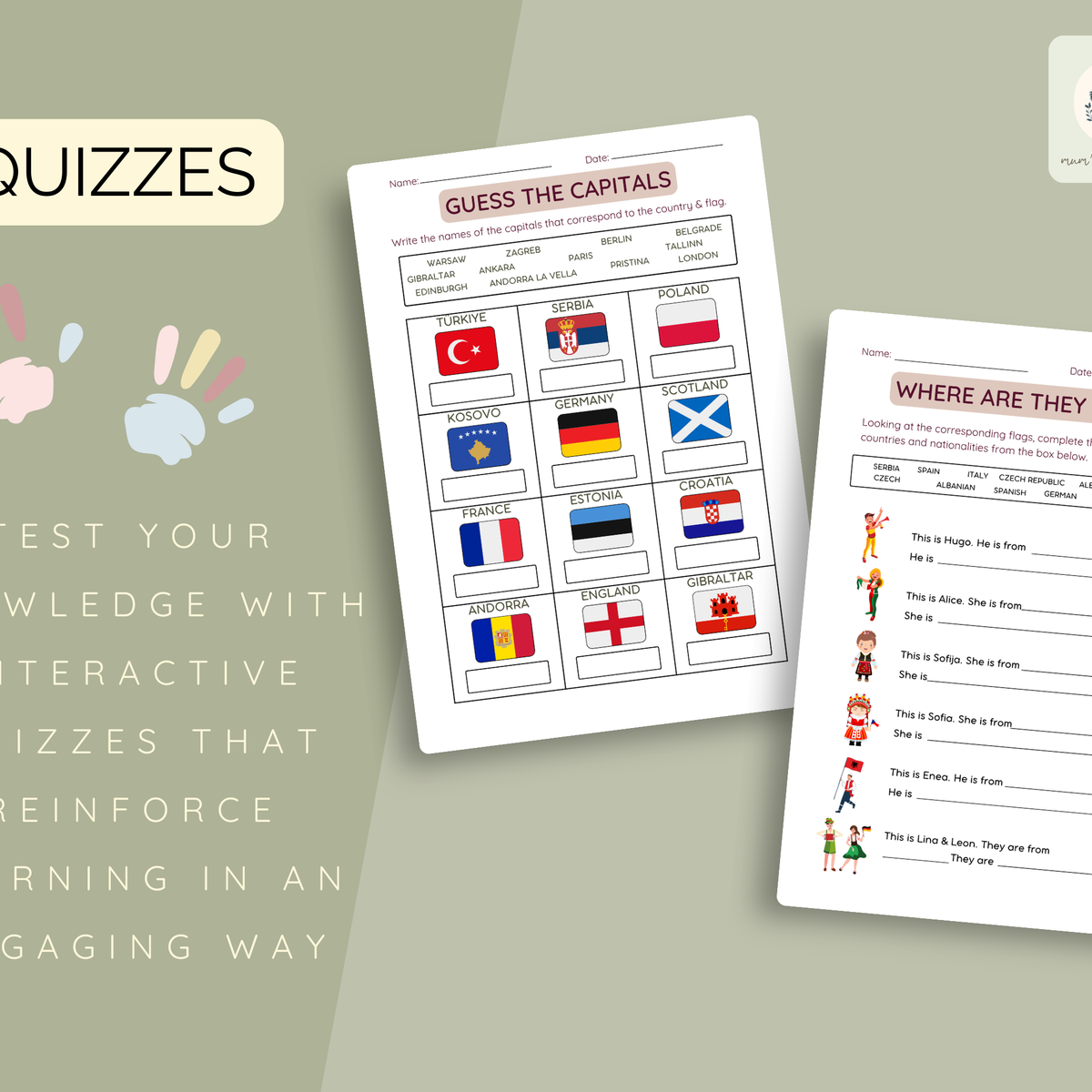 EUROPE Flags Coloring Book – Printable PDF for Kids | Letter & A4 | Digital Download