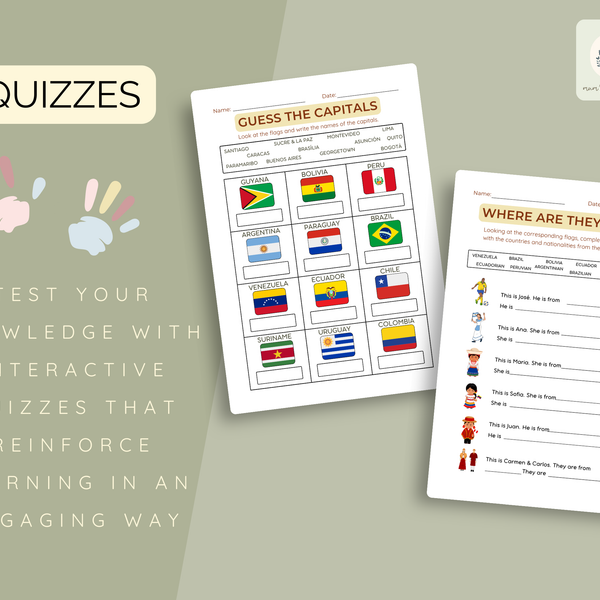 SOUTH AMERICA Flags Coloring Book – Printable PDF for Kids | Letter & A4 | Digital Download