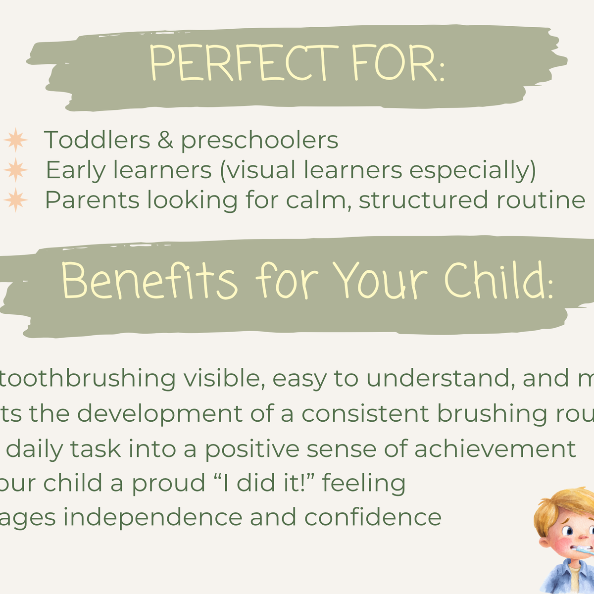Kids Toothbrushing Routine Chart l Printable Morning & Evening Visual Chart for Toddlers