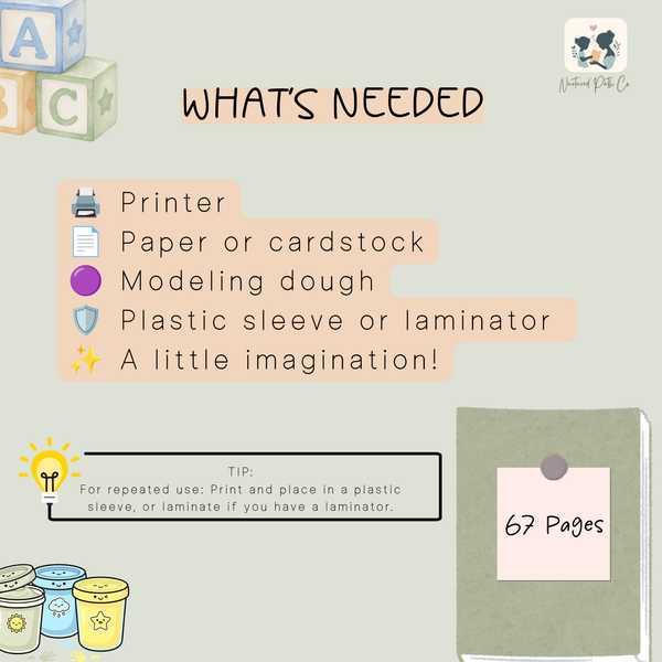 Modeling Dough Play & Learn – Preschool Printable Worksheets