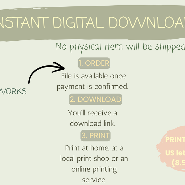 Kids Countdown Chart – Printable Digital Download