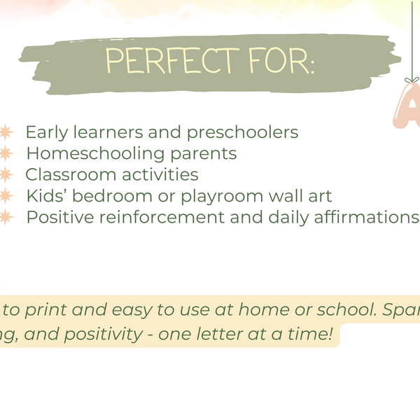 ABC Animals & Affirmations Printable Pack - Fun Learning for Kids (Digital Download)