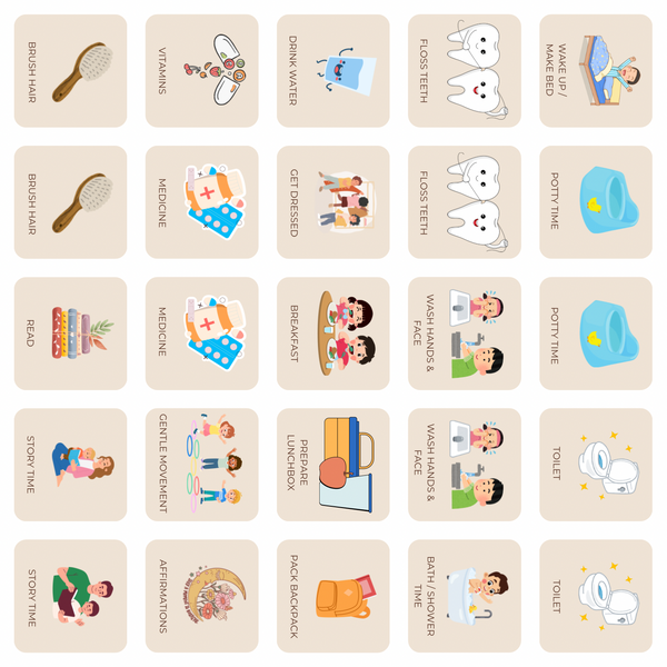 Premium Morning & Evening Routine Chart for Kids | Reusable Visual Routine Chart