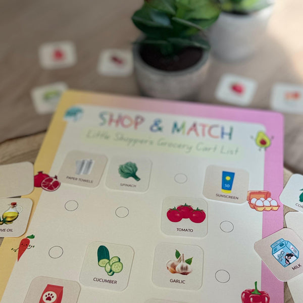 Shop & Match – Little Shopper’s Grocery Cart List