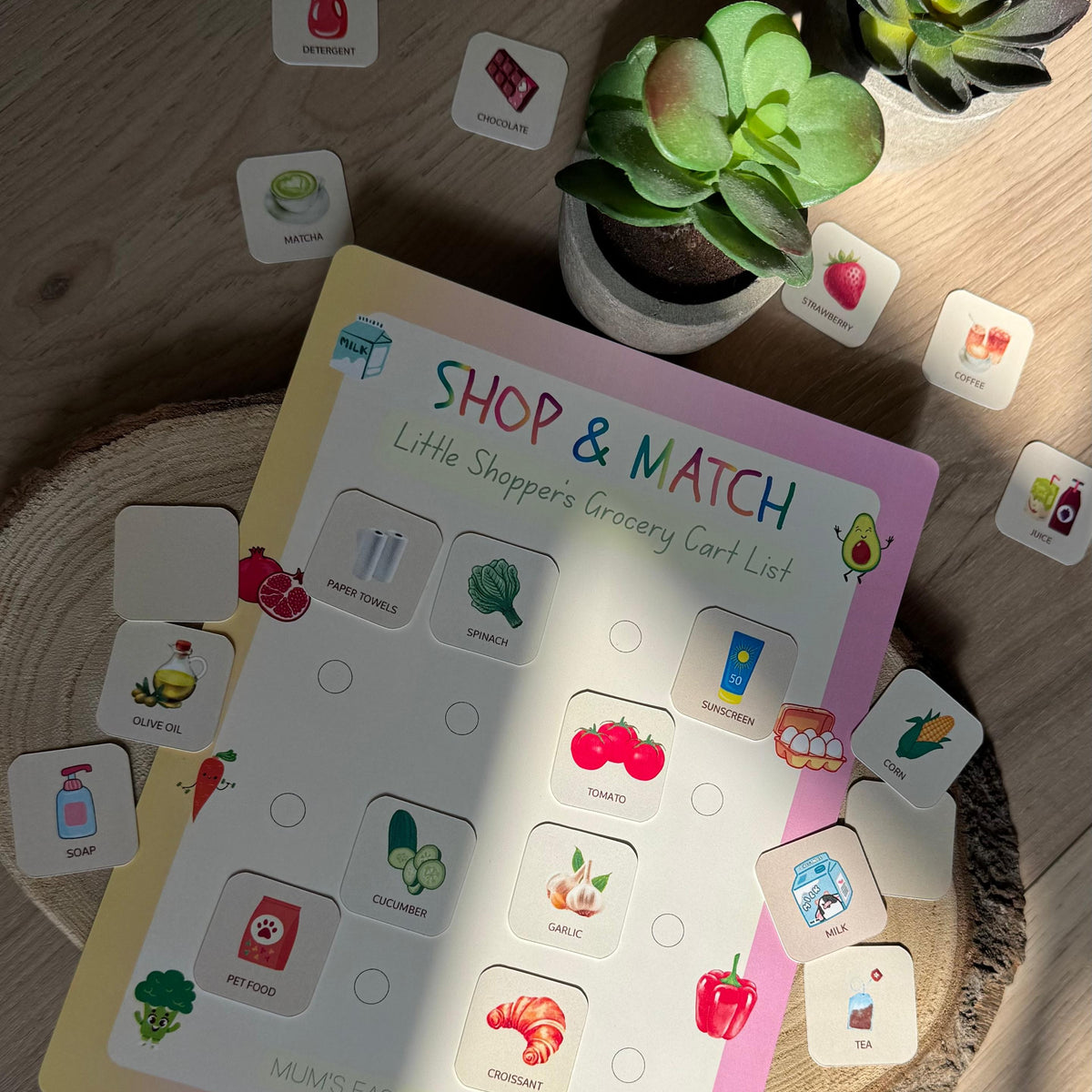 Shop & Match – Little Shopper’s Grocery Cart List
