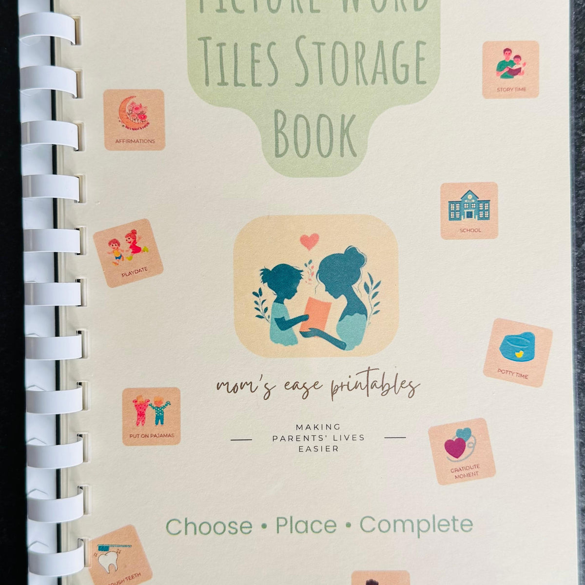 Picture Word Tiles Storage Book