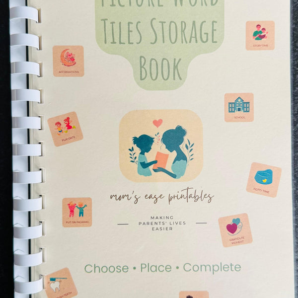 Picture Word Tiles Storage Book