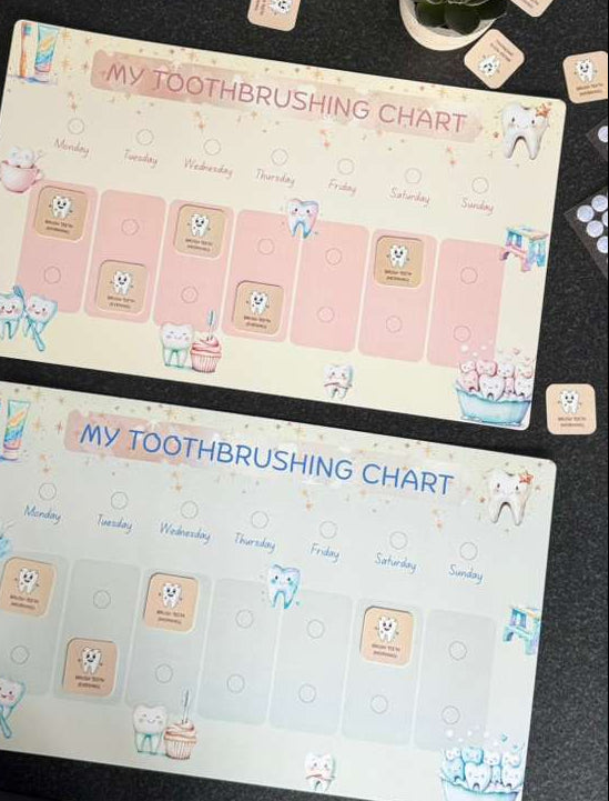 Premium Toothbrushing Routine Chart for Kids (Physical Product)