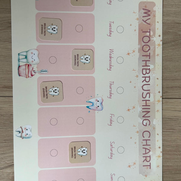 Premium Toothbrushing Routine Chart for Kids (Physical Product)