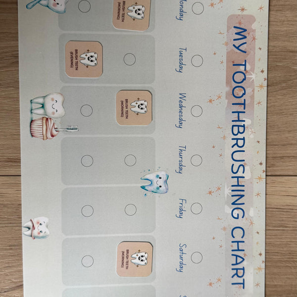 Premium Toothbrushing Routine Chart for Kids (Physical Product)